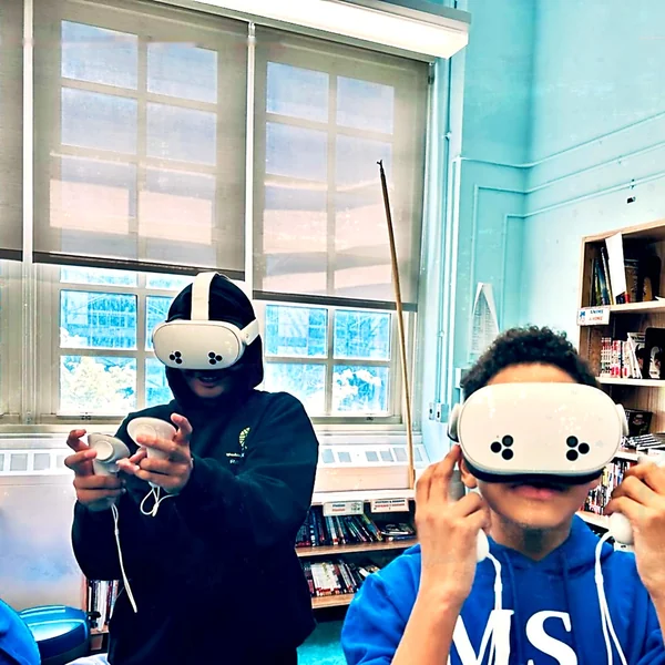 Students in VR headsets